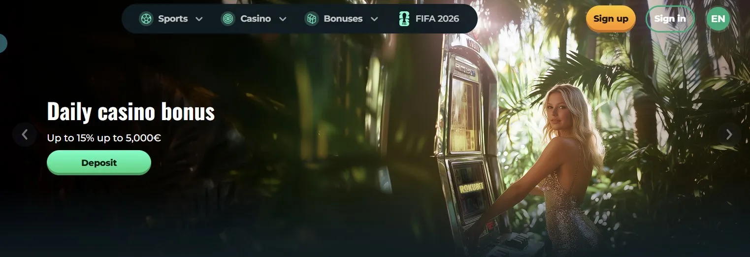 Bónus Rokubet Casino